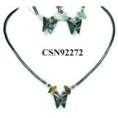 Hematite Butterfly Pendant Beads Stone Chain Choker Fashion Women Necklace